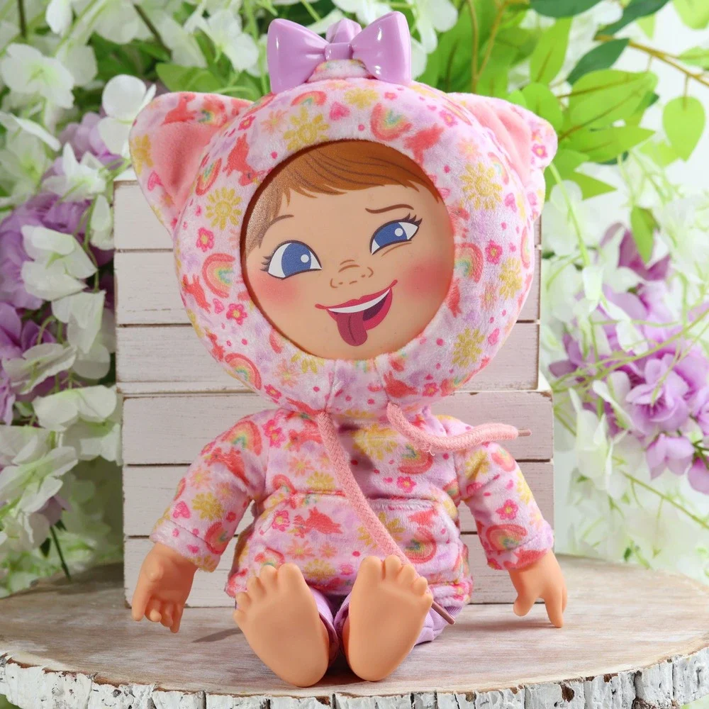 Mattel What's Her Face Doll Pink Cat Hoodie Rotating Expressions 8 Inch